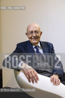 Turin May 18, 2023..Sabino Cassese Italian jurist, essayist, minister for the public function in the Ciampi government (1993-1994) and judge of the Constitutional Court (2005-2014) photographed in Turin in the Lingotto spaces/Sabino Cassese giurista italiano, saggista, ministro per la funzione pubblica nel governo Ciampi (1993-1994) e giudice della Corte costituzionale (2005-2014) fotografato a Torino negli spazi del Lingotto. ©Rino Bianchi/Rosebud2