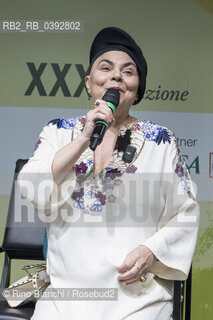 Turin May 19, 2023..Michela Murgia Italian writer, blogger, playwright, literary critic and commentator, photographed in Turin in the Lingotto spaces/Michela Murgia scrittrice, blogger, drammaturga, critica letteraria e opinionista italiana, fotografata a Torino negli spazi del Lingotto. ©Rino Bianchi/Rosebud2