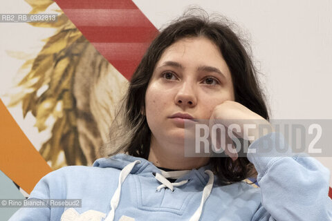 Turin May 19, 2023..Olga Misik, Russian pro-democracy activist and dissident known for her opposition to Putins autocratic regime, photographed in Turin in the Lingotto spaces/Olga Misik attivista pro-democrazia russa, e dissidente nota per la sua opposizione al regime autocratico di Putin, fotografata a Torino negli spazi del Lingotto. ©Rino Bianchi/Rosebud2