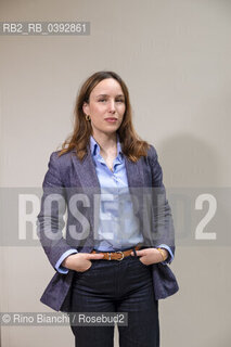 Turin May 21, 2023..Victoria Mas French writer, daughter of the singer Jeanne Mas, photographed in Turin in the spaces of the Lingotto/Victoria Mas scrittrice francese, figlia di della cantante Jeanne Mas,  fotografata a Torino negli spazi del Lingotto ©Rino Bianchi/Rosebud2