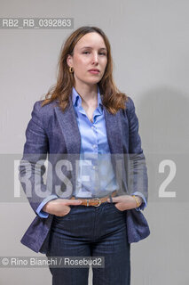 Turin May 21, 2023..Victoria Mas French writer, daughter of the singer Jeanne Mas, photographed in Turin in the spaces of the Lingotto/Victoria Mas scrittrice francese, figlia di della cantante Jeanne Mas,  fotografata a Torino negli spazi del Lingotto ©Rino Bianchi/Rosebud2