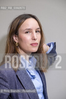 Turin May 21, 2023..Victoria Mas French writer, daughter of the singer Jeanne Mas, photographed in Turin in the spaces of the Lingotto/Victoria Mas scrittrice francese, figlia di della cantante Jeanne Mas,  fotografata a Torino negli spazi del Lingotto ©Rino Bianchi/Rosebud2