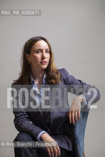 Turin May 21, 2023..Victoria Mas French writer, daughter of the singer Jeanne Mas, photographed in Turin in the spaces of the Lingotto/Victoria Mas scrittrice francese, figlia di della cantante Jeanne Mas,  fotografata a Torino negli spazi del Lingotto ©Rino Bianchi/Rosebud2