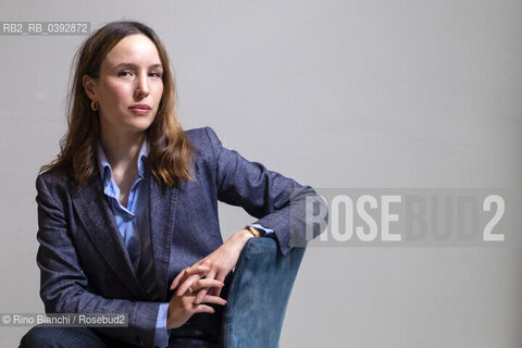 Turin May 21, 2023..Victoria Mas French writer, daughter of the singer Jeanne Mas, photographed in Turin in the spaces of the Lingotto/Victoria Mas scrittrice francese, figlia di della cantante Jeanne Mas,  fotografata a Torino negli spazi del Lingotto ©Rino Bianchi/Rosebud2