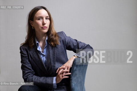 Turin May 21, 2023..Victoria Mas French writer, daughter of the singer Jeanne Mas, photographed in Turin in the spaces of the Lingotto/Victoria Mas scrittrice francese, figlia di della cantante Jeanne Mas,  fotografata a Torino negli spazi del Lingotto ©Rino Bianchi/Rosebud2