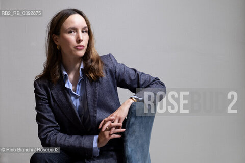 Turin May 21, 2023..Victoria Mas French writer, daughter of the singer Jeanne Mas, photographed in Turin in the spaces of the Lingotto/Victoria Mas scrittrice francese, figlia di della cantante Jeanne Mas,  fotografata a Torino negli spazi del Lingotto ©Rino Bianchi/Rosebud2