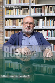 Rome June 6, 2023..Giovanni Solimine librarian and bibliographer, scholar of librarianship and problems of publishing and reading and president of the Bellonci Foundation, photographed in Rome in the spaces of the House of Literature/Giovanni Solimine bibliotecario e bibliografo, studioso di biblioteconomia e di problemi delleditoria e della lettura e presidente della Fondazione Bellonci, fotografato a Roma negli spazi della Casa delle letterature. ©Rino Bianchi/Rosebud2