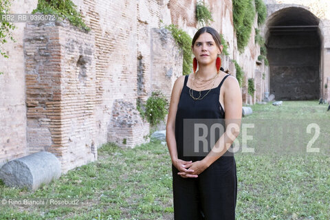 Rome Juli 5, 2023..Valeria Luiselli writer, essayist, author of journalistic texts, photographed in Rome in the Palatine Stadium/Valeria Luiselli scrittrice, saggista, autrice di testi giornalistici, fotografata a Roma nello Stadio Palatino.. ©Rino Bianchi/Rosebud2