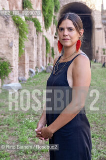 Rome Juli 5, 2023..Valeria Luiselli writer, essayist, author of journalistic texts, photographed in Rome in the Palatine Stadium/Valeria Luiselli scrittrice, saggista, autrice di testi giornalistici, fotografata a Roma nello Stadio Palatino.. ©Rino Bianchi/Rosebud2