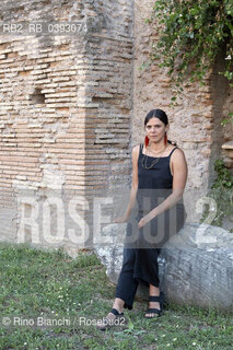 Rome Juli 5, 2023..Valeria Luiselli writer, essayist, author of journalistic texts, photographed in Rome in the Palatine Stadium/Valeria Luiselli scrittrice, saggista, autrice di testi giornalistici, fotografata a Roma nello Stadio Palatino.. ©Rino Bianchi/Rosebud2