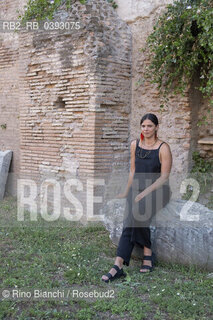 Rome Juli 5, 2023..Valeria Luiselli writer, essayist, author of journalistic texts, photographed in Rome in the Palatine Stadium/Valeria Luiselli scrittrice, saggista, autrice di testi giornalistici, fotografata a Roma nello Stadio Palatino.. ©Rino Bianchi/Rosebud2