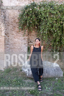 Rome Juli 5, 2023..Valeria Luiselli writer, essayist, author of journalistic texts, photographed in Rome in the Palatine Stadium/Valeria Luiselli scrittrice, saggista, autrice di testi giornalistici, fotografata a Roma nello Stadio Palatino.. ©Rino Bianchi/Rosebud2