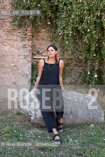 Rome Juli 5, 2023..Valeria Luiselli writer, essayist, author of journalistic texts, photographed in Rome in the Palatine Stadium/Valeria Luiselli scrittrice, saggista, autrice di testi giornalistici, fotografata a Roma nello Stadio Palatino.. ©Rino Bianchi/Rosebud2