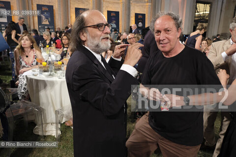 Rome Juli 6, 2023..Paolo Repetti scrittore ed editor, with Fulvio Abbate, writer and essayist photographed at the Nymphaeum of Valle Giulia on the occasion of the Strega Prize 2023 LXXVII edition/Paolo Repetti, scrittore ed editor con Fulvio Abbate, scrittore e saggista, fotografati al Ninfeo di Valle Giulia in occasione Premio Strega 2023 LXXVII edizione. ©Rino Bianchi/Rosebud2