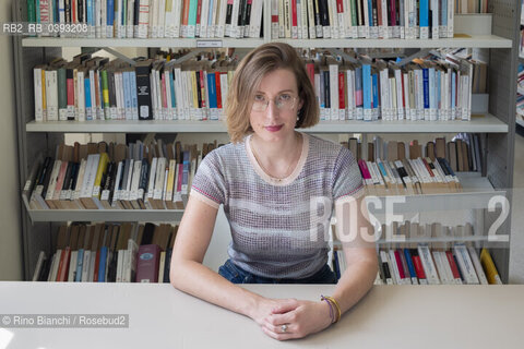 Biella(BI) September 2, 2023..Maddalena Vaglio Tanet, writer and literary scouting, photographed in Biella in the spaces of the Civic Library during the Fuori Luogo Festival/Maddalena Vaglio Tanet, scrittrice e scoutig letteraria, fotografata a Biella negli spazi della Biblioteca Civica durante il Festival Fuoriluogo. ©Rino Bianchi/Rosebud2