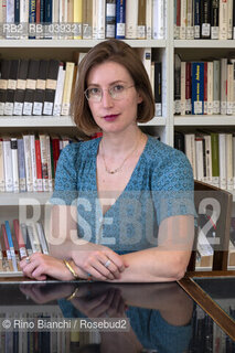 Biella(BI) September 3, 2023..Maddalena Vaglio Tanet, writer and literary scouting, photographed in Biella in the spaces of the Civic Library during the Fuori Luogo Festival/Maddalena Vaglio Tanet, scrittrice e scoutig letteraria, fotografata a Biella negli spazi della Biblioteca Civica durante il Festival Fuoriluogo. ©Rino Bianchi/Rosebud2