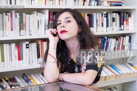 Biella(BI) September 3, 2023..Monica Acito, philologist, teacher and writer, photographed in the spaces of the Biella Civic Library during the Fuoriluogo Festival/Monica Acito, filologa, docente e scrittrice, fotografata negli spazi della Biblioteca Civica di Biella durante il Festival Fuoriluogo. ©Rino Bianchi/Rosebud2