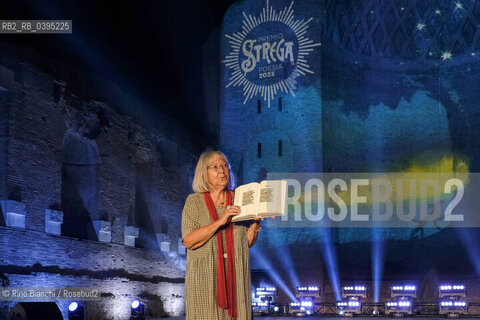 Rome October 5 2023. .Vivian Lamarque won the first edition of the Strega Poetry Prize, with Lamore da vecchia (Mondadori), with 33 votes out of 98 cast/Vivian Lamarque ha vinto la prima edizione del Premio Strega Poesia, con L’amore da vecchia (Mondadori), con 33 voti su 98 espressi. ©Rino Bianchi/Rosebud2