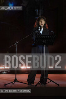 Rome October 5 2023..Silvia Bre reads her poetic texts at the first edition of the Strega Poetry Prize/Silvia Bre, legge i suoi testi poetici al Premio Strega Poesia prima edizione. ©Rino Bianchi/Rosebud2