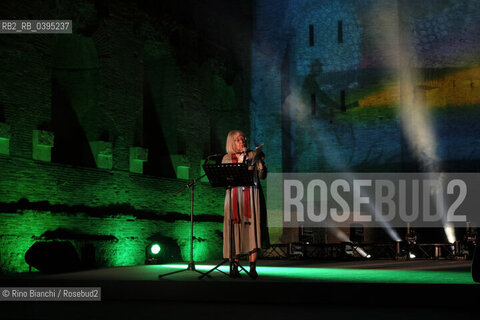 Rome October 5 2023..Vivian Lamarque reads her poetic texts at the first edition of the Strega Poetry Prize/Vivian Lamarque, legge i suoi testi poetici al Premio Strega Poesia prima edizione. ©Rino Bianchi/Rosebud2