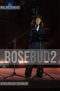 Rome October 5 2023..Silvia Bre reads her poetic texts at the first edition of the Strega Poetry Prize/Silvia Bre, legge i suoi testi poetici al Premio Strega Poesia prima edizione. ©Rino Bianchi/Rosebud2