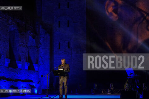 Rome October 5 2023..Umberto Fiori reads her poetic texts at the first edition of the Strega Poetry Prize/Umberto Fiori, legge i suoi testi poetici al Premio Strega Poesia prima edizione. ©Rino Bianchi/Rosebud2