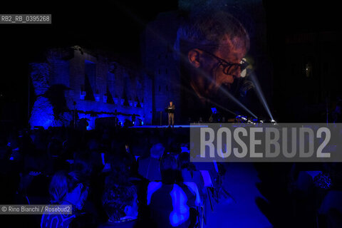 Rome October 5 2023..Umberto Fiori reads her poetic texts at the first edition of the Strega Poetry Prize/Umberto Fiori, legge i suoi testi poetici al Premio Strega Poesia prima edizione. ©Rino Bianchi/Rosebud2