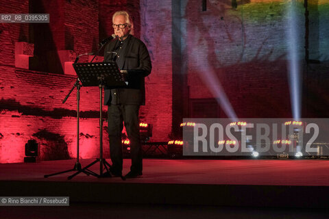 Rome October 5 2023..Stefano simoncelli reads her poetic texts at the first edition of the Strega Poetry Prize/Stefano Simoncelli, legge i suoi testi poetici al Premio Strega Poesia prima edizione. ©Rino Bianchi/Rosebud2