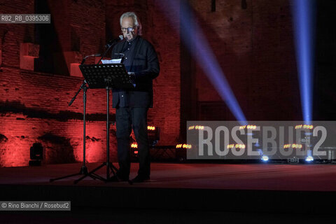 Rome October 5 2023..Stefano Simoncelli reads her poetic texts at the first edition of the Strega Poetry Prize/Stefano Simoncelli, legge i suoi testi poetici al Premio Strega Poesia prima edizione. ©Rino Bianchi/Rosebud2