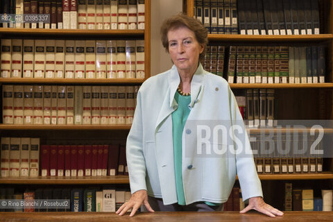 Vercelli October 14, 2023..Adele Benedetta Craveri, Italian literary critic, writer and essayist, photographed in the spaces of the Civic Library of Vercelli/Adele Benedetta Craveri, critica letteraria, scrittrice e saggista italiana, fotografata negli spazi della Biblioteca Civica di Vercelli. ©Rino Bianchi/Rosebud2