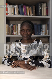 Vercelli october 26, 2023..Susan Nalugwa Kiguli, Ugandan poet and writer, associate professor of literature at the University of Makerere, supporter of creative writing in Africa, photographed in Vercelli in the main hall of the Lagrangia Classical High School during the Civil Poetry festival/Susan Nalugwa Kiguli poetessa e letterata ugandese, professore associato di letteratura presso lUniversità di Makerere, sostenitrice   della scrittura creativa in Africa, fotografata a Vercelli nellaula magna del Liceo Classico Lagrangia durante il festival di Poesia Civile. ©Rino Bianchi/Rosebud2