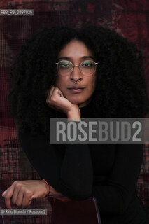 Roma December 8, 2023..Yuliana Ortiz Ruano, an Ecuadorian writer and poet, dedicates herself as a DJ to Afro-Pacific music in her free time, photographed in Rome in the spaces of La Nuvola di Fuksas/Yuliana Ortiz Ruano scrittrice e poetessa ecuadoregna, nel tempo libero si dedica come dj alla musica Afro-Pacifica, fotografata a Roma negli spazi de La Nuvola di Fuksas. ©Rino Bianchi/Rosebud2