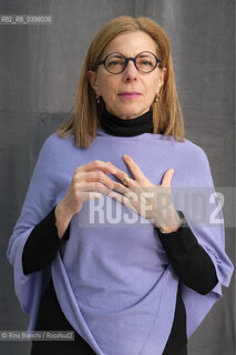 Rome December 8, 2023..Raffaella Romagnolo, writer, photographed in Rome in the spaces of La Nuvola di Fuksas/Raffaella Romagnolo, scrittrice, fotografata a Roma negli spazi de La Nuvola di Fuksas. ©Rino Bianchi/Rosebud2