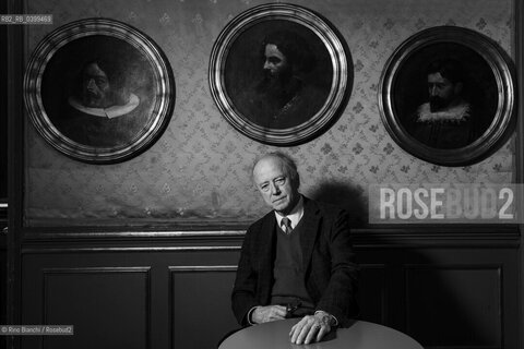 Turin November 30, 2024..Sergio Givone, philosopher, essayist and university professor, full professor of Aesthetics at the Faculty of Letters and Philosophy, photographed in Turin in the rooms of the Circolo dei lettori during the Festival del classico/Sergio Givone filosofo, saggista e docente universitario, ordinario di Estetica alla Facoltà di Lettere e Filosofia, fotografato a Torino negli ambienti del Circolo dei lettori durante il Festival del classico. ©Rino Bianchi/Rosebud2