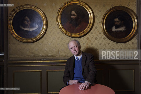 Turin November 30, 2024..Sergio Givone, philosopher, essayist and university professor, full professor of Aesthetics at the Faculty of Letters and Philosophy, photographed in Turin in the rooms of the Circolo dei lettori during the Festival del classico/Sergio Givone filosofo, saggista e docente universitario, ordinario di Estetica alla Facoltà di Lettere e Filosofia, fotografato a Torino negli ambienti del Circolo dei lettori durante il Festival del classico. ©Rino Bianchi/Rosebud2