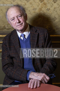 Turin November 30, 2024..Sergio Givone, philosopher, essayist and university professor, full professor of Aesthetics at the Faculty of Letters and Philosophy, photographed in Turin in the rooms of the Circolo dei lettori during the Festival del classico/Sergio Givone filosofo, saggista e docente universitario, ordinario di Estetica alla Facoltà di Lettere e Filosofia, fotografato a Torino negli ambienti del Circolo dei lettori durante il Festival del classico. ©Rino Bianchi/Rosebud2