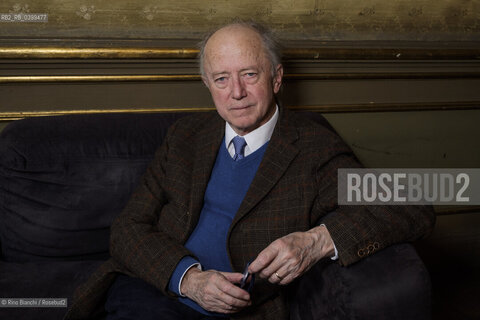 Turin November 30, 2024..Sergio Givone, philosopher, essayist and university professor, full professor of Aesthetics at the Faculty of Letters and Philosophy, photographed in Turin in the rooms of the Circolo dei lettori during the Festival del classico/Sergio Givone filosofo, saggista e docente universitario, ordinario di Estetica alla Facoltà di Lettere e Filosofia, fotografato a Torino negli ambienti del Circolo dei lettori durante il Festival del classico. ©Rino Bianchi/Rosebud2