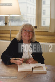 Turin November 15, 2025..Vivian Lamarque, born Vivian Provera Pellegrinelli Comba, Italian poet, writer, and translator, photographed in the Circolo dei lettori rooms during the Radici Festival/Vivian Lamarque, nata Vivian Provera Pellegrinelli Comba, poetessa, scrittrice, traduttrice italiana, fotografata negli ambienti del Circolo dei lettori durante il Radici Festival. ©Rino Bianchi/Rosebud2