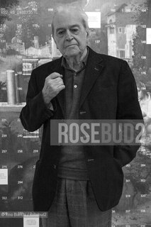 Rome February 2, 2017..Nanni Balestrini poet, writer, artist and Italian essayist, he was part of the new avant-garde and writers around the anthology The Last Things, 63 Group precursors, photographed in Rome on the occasion of the presentation of his exhibition/Nanni Balestrini poeta, scrittore, artista e saggista italiano, ha fatto parte della neoavanguardia e degli scrittori intorno allantologia I Novissimi, precursori del Gruppo 63, fotografato a Roma in occasione della presentazione della sua mostra.. ©Rino Bianchi/Rosebud2