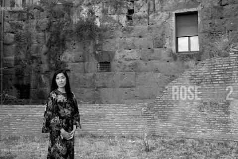 Rome July 11, 2017..Katie Kitamura is a novelist, journalist and critic of American art of Japanese origin, photographed in Rome in the Basilica of Massenzio/Katie Kitamura romanziere, giornalista e critico darte americano di origine giapponese, fotografata a Roma nella Basilica di Massenzio.. ©Rino Bianchi/Rosebud2