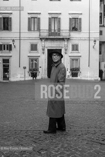 Rome February 3, 2017..Ko Un, South Korean poet, photographed in .Romes Piazza di Pietra/Ko Un, poeta sudcoreano , fotografato a Roma in Piazza di Pietra.. ©Rino Bianchi/Rosebud2