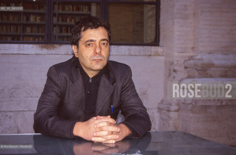 Rome November 3, 2008..Tommaso Pincio, the pseudonym of Marco Colapietro, writer, artist, and translator, goes beyond the simple Italianization of the name of the postmodern writer Thomas Pynchon and reveals geographical and sentimental connections with the Roman hill Pincio, as well as with Thomas the Apostle, photographed in the spaces of the Casa delle Letterature in Rome/Tommaso Pincio, pseudonimo di Marco Colapietro, scrittore, artista e traduttore, il suo pseudonimo va oltre la semplice italianizzazione del nome dello scrittore postmoderno Thomas Pynchon e rivela connessioni geografiche e sentimentali con il colle romano Pincio, oltreché con Tommaso apostolo, fotografato negli spazi della Casa delle Letterature di Roma. ©Rino Bianchi/Rosebud2