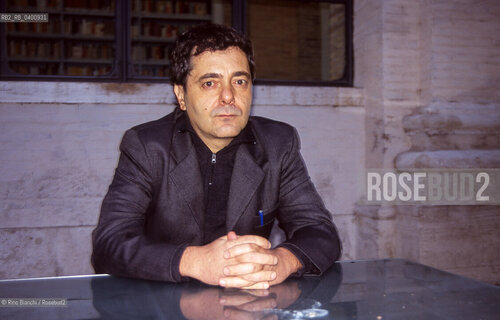 Rome November 3, 2008..Tommaso Pincio, the pseudonym of Marco Colapietro, writer, artist, and translator, goes beyond the simple Italianization of the name of the postmodern writer Thomas Pynchon and reveals geographical and sentimental connections with the Roman hill Pincio, as well as with Thomas the Apostle, photographed in the spaces of the Casa delle Letterature in Rome/Tommaso Pincio, pseudonimo di Marco Colapietro, scrittore, artista e traduttore, il suo pseudonimo va oltre la semplice italianizzazione del nome dello scrittore postmoderno Thomas Pynchon e rivela connessioni geografiche e sentimentali con il colle romano Pincio, oltreché con Tommaso apostolo, fotografato negli spazi della Casa delle Letterature di Roma. ©Rino Bianchi/Rosebud2