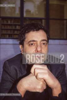 Rome November 3, 2008..Tommaso Pincio, the pseudonym of Marco Colapietro, writer, artist, and translator, goes beyond the simple Italianization of the name of the postmodern writer Thomas Pynchon and reveals geographical and sentimental connections with the Roman hill Pincio, as well as with Thomas the Apostle, photographed in the spaces of the Casa delle Letterature in Rome/Tommaso Pincio, pseudonimo di Marco Colapietro, scrittore, artista e traduttore, il suo pseudonimo va oltre la semplice italianizzazione del nome dello scrittore postmoderno Thomas Pynchon e rivela connessioni geografiche e sentimentali con il colle romano Pincio, oltreché con Tommaso apostolo, fotografato negli spazi della Casa delle Letterature di Roma. ©Rino Bianchi/Rosebud2