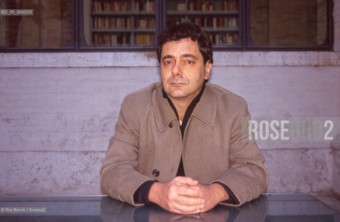 Rome November 3, 2008..Tommaso Pincio, the pseudonym of Marco Colapietro, writer, artist, and translator, goes beyond the simple Italianization of the name of the postmodern writer Thomas Pynchon and reveals geographical and sentimental connections with the Roman hill Pincio, as well as with Thomas the Apostle, photographed in the spaces of the Casa delle Letterature in Rome/Tommaso Pincio, pseudonimo di Marco Colapietro, scrittore, artista e traduttore, il suo pseudonimo va oltre la semplice italianizzazione del nome dello scrittore postmoderno Thomas Pynchon e rivela connessioni geografiche e sentimentali con il colle romano Pincio, oltreché con Tommaso apostolo, fotografato negli spazi della Casa delle Letterature di Roma. ©Rino Bianchi/Rosebud2