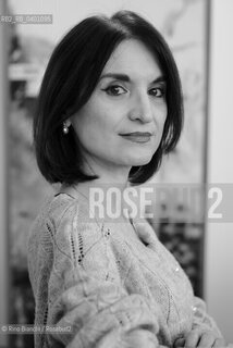 Rome December 7, 2025..Cinzia Giorgio, writer, professor of Womens History and Art History at the Decentralized Experimental University of Rome, expert in Renaissance History, specializing in Womens Studies, photographed in Rome at La Nuvola/Cinzia Giorgio scrittrice, docente di Storia delle Donne e Storia dellArte allUniversità Sperimentale Decentrata di Roma esperta di Storia del Rinascimento, specializzata in Womens Studies, fotografata a Roma negli spazi de La Nuvola. ©Rino Bianchi/Rosebud2