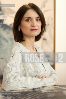 Rome December 7, 2025..Cinzia Giorgio, writer, professor of Womens History and Art History at the Decentralized Experimental University of Rome, expert in Renaissance History, specializing in Womens Studies, photographed in Rome at La Nuvola/Cinzia Giorgio scrittrice, docente di Storia delle Donne e Storia dellArte allUniversità Sperimentale Decentrata di Roma esperta di Storia del Rinascimento, specializzata in Womens Studies, fotografata a Roma negli spazi de La Nuvola. ©Rino Bianchi/Rosebud2
