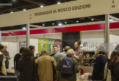 Rome December 6, 2025..Stand G51: Passaggio al Bosco Editore at Più Libri, Più Liberi, a fair for small and medium-sized publishers. Passaggio al Bosco Editore publishes titles by authors often linked to radical right-wing themes, featuring historic figures such as Léon Degrelle and Corneliu Zelea Codreanu, as well as contemporary Italian authors, including Roberto Giacomelli, Gianfranco Peroncini, Luca Leonello Rimbotti, Dominique Venner, and others such as Gabriele Adinolfi, Pietro Cappellari, Francesco Colafemmina, Jack Donovan, Stelio Fergola, Emanuele Ricucci, and Giacomo Maria Prati/Stand G51 Passaggio al Bosco Editore a Più Libri, Più Liberi, fiera dei piccoli e medi editori. Passaggio al Bosco Editore pubblica titoli di autori spesso legati a tematiche di destra radicale, con figure storiche come Léon Degrelle e Corneliu Zelea Codreanu, ma anche autori contemporanei italiani, inclusi Roberto Giacomelli, Gianfranco Peroncini, Luca Leonello Rimbotti, Dominique Venner, e altri come Gabriele Adinolfi, Pietro Cappellari, Francesco Colafemmina, Jack Donovan, Stelio Fergola, Emanuele Ricucci, e Giacomo Maria Prati. ©Rino Bianchi/Rosebud2