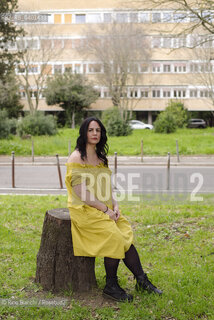 Rome March 22, 2026..Ilaria Rossetti, writer, editor, and teacher of writing and storytelling courses and workshops, has taught at the Holden School in Turin since 2022 and won the Campiello Giovani Prize in 2007. Photographed in Rome at the Auditorium Parco della Musica/Ilaria Rossetti, scrittrice, editor, docente in corsi e laboratori di scrittura e narrazione, dal 2022 insegna alla Scuola Holden di Torino e nel 2007 ha vinto il Premio Campiello Giovani, fotografata a Roma nellarea dellAuditorium Parco della musica. ©Rino Bianchi/Rosebud2