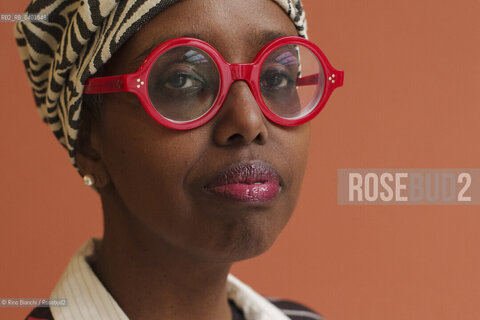 Rome March 22, 2026..Igiaba Scego, an Italian writer of Somali origin, author, essayist, daughter of Ali Omar Scego, the first governor of Mogadishu, ambassador, and foreign minister who emigrated to Italy in the aftermath of Siad Barres 1969 coup détat, photographed in Rome at the Auditorium Parco della Musica/Igiaba Scego scrittrice italiana di origine somala, autrice, saggista, figlia di Ali Omar Scego, primo governatore di Mogadiscio, ambasciatore e ministro degli esteri emigrato in Italia allindomani del colpo di Stato di Siad Barre del 1969, fotografata a Roma negli spazi dellAuditorium Parco della Musica. ©Rino Bianchi/Rosebud2